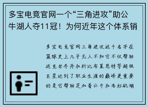 多宝电竞官网一个“三角进攻”助公牛湖人夺11冠！为何近年这个体系销声匿迹？ - 副本